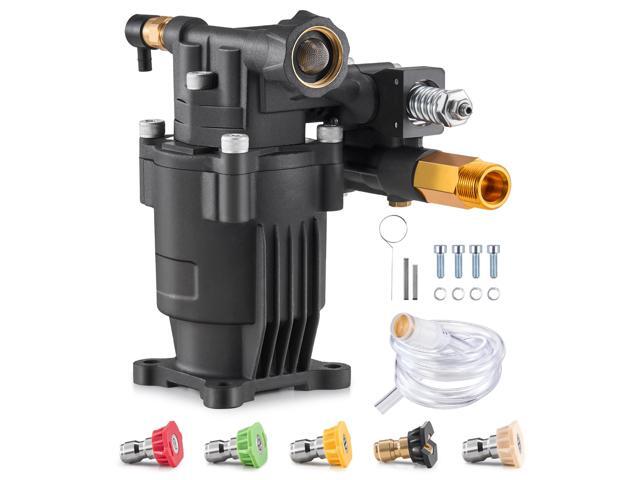 Pressure Washer Pump, 3/4' Shaft Horizontal, 3500 PSI, 2.5GPM, Replacement Power Washer Pumps Kit with 5 Nozzles, Hardware and Siphon Tube,...