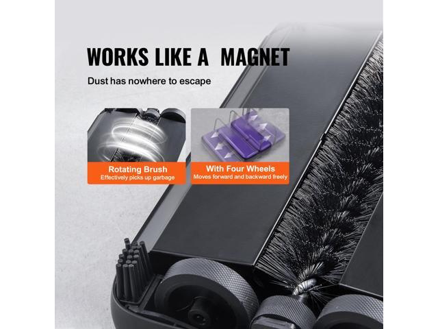 Carpet Sweeper Manual, Floor Sweeper with 300 ml Dustbin Capacity Easy to Empty, 6.7 inch Cleaning Width for Home Office Carpets Pet Hair Dust, Purple