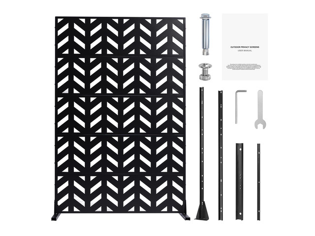 VEVOR Metal Privacy Screen 47' x 72' Freestanding Outdoor Privacy Screens for Patio