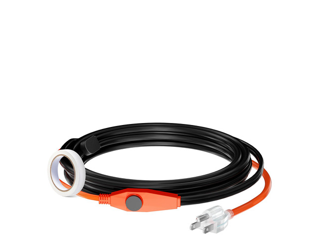 Pipe Heating Cable, 9FT 7W/FT Heat Tape for Pipes with Built-in Thermostat, Water Pipe Heat Cable Protects PVC Hose, Metal and Plastic Pipe from...