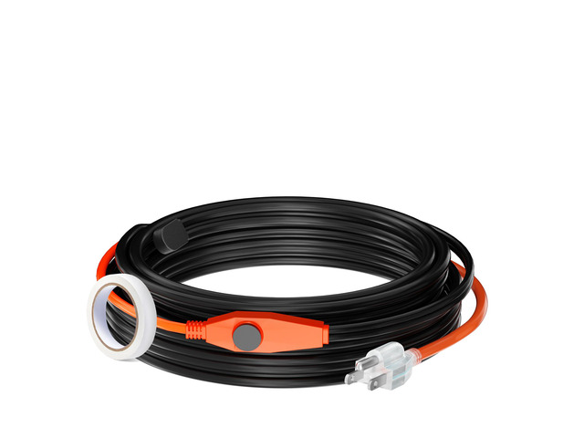 VEVOR Pipe Heating Cable 30FT 7W/FT Heat Tape for Pipes with Built-in Thermostat