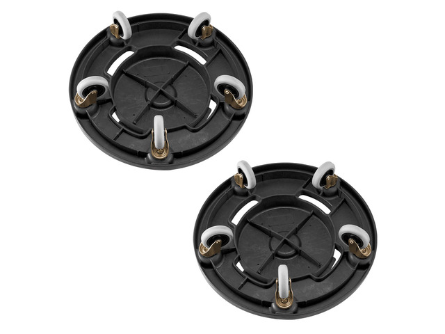 Trash Can Dolly, Fit 20, 32, 44, 55 Gallon Containers, 2 Packs Round Trash Can Roller Base with 4 Lockable Wheels, 500lbs Heavy Duty Barrel Dolly,...