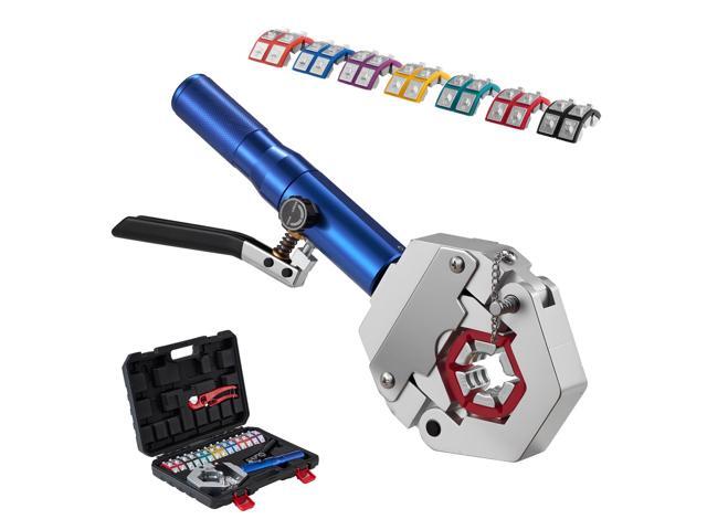 Hydraulic Hose Crimper, Hydra-Krimp AC Hose Crimper Kit with 7 Dies Snap-On, Integral Manual Hydraulic A/C Hoses Crimping Tool for Automotive & Air...