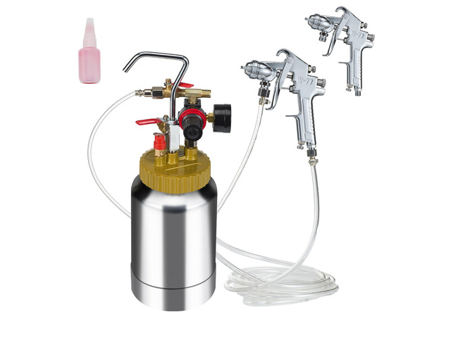 2L/0.5gal Spray Paint Pressure Pot Tank, Lightweight Air Paint Pressure Pot, 1.8mm Nozzle Spray Paint Gun 3m Hoses for Home Decoration Architecture...