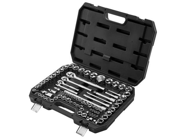 VEVOR Socket Set, 86 Pieces, 3/8 & 1/4 & 1/2 inch Drive Socket and Ratchet Set, SAE and Metric, Mechanic Tool Kit with Ratchet Wrench, Accessories...