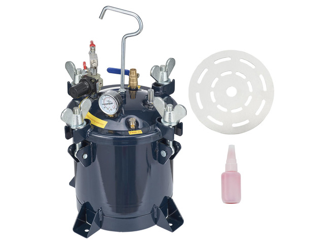 10L/2.5gal Spray Paint Pressure Pot Tank, 70PSI Max Air Paint Pressure Pot, Metal Rack and Leak Repair Sealant for Industry Home Decor...