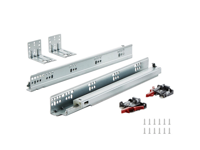 6 Pairs of 15 Inch Drawer Bottom Side Mount Rails, Heavy Duty Full Ball Bearing Extension Steel Track, Soft-Close Noiseless Guide Glides Cabinet...