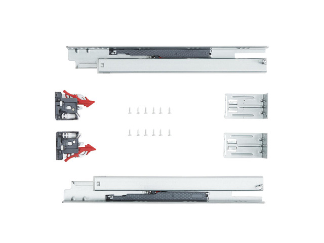 6 Pairs of 18 Inch Drawer Bottom Side Mount Rails, Heavy Duty Full Ball Bearing Extension Steel Track, Soft-Close Noiseless Guide Glides Cabinet...