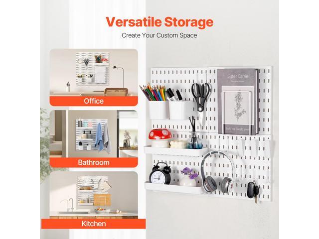 Pegboard Combination Kit, 11' x 11' Plastic Pegboard, 4 Panels, Peg Board Wall Organizer Kit with Accessories, for Garage Tool Storage Kitchen...
