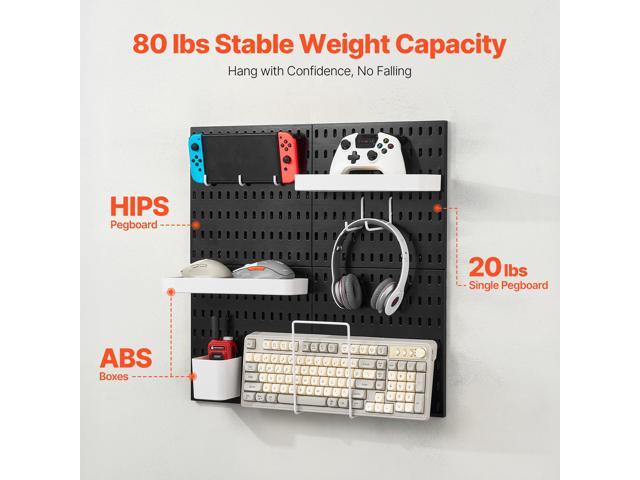 Pegboard Combination Kit, 11' x 11' Plastic Pegboard, 4 Panels, Peg Board Wall Organizer Kit with Accessories, for Garage Tool Storage Kitchen...