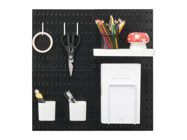 Pegboard Combination Kit, 11' x 11' Plastic Pegboard, 4 Panels, Peg Board Wall Organizer Kit with Accessories, for Garage Tool Storage Kitchen...