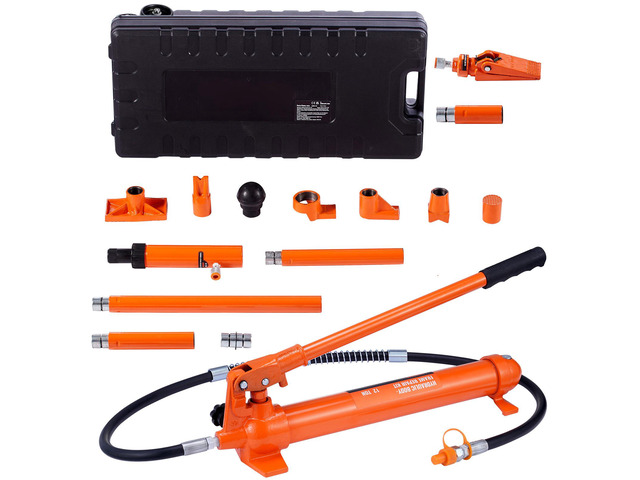12 Ton Porta Power Kit, Hydraulic Ram with Pump with 4.6 ft/1.4 m Oil Hose, Portable Hydraulic Jack with Storage Case for Automotive, Garage, Farm,...