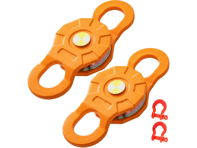 Snatch Block, 11T/25,000 LBS Working Load Limit, Heavy Duty Winch Pulley for 0.55/'/14 mm Synthetic Rope or Soft Shackles, Off-Road Recovery...