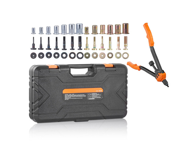 16' Rivet Nut Tool, Labor-Saving Rivnut Tool Kit with 13PCS Metric & SAE Mandrels, 186PCS Rivet Nuts,M3, M4, M5, M6, M8, M10, M12, 1/4-20, 5/16-18,...