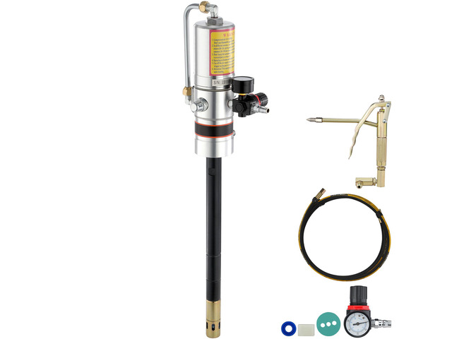 Grease Pump, 50:1 Pressure Ratio Air Operated Grease Pump with 13 ft High Pressure Hose and Grease Gun, Pneumatic Grease Pump, Portable Lubrication...