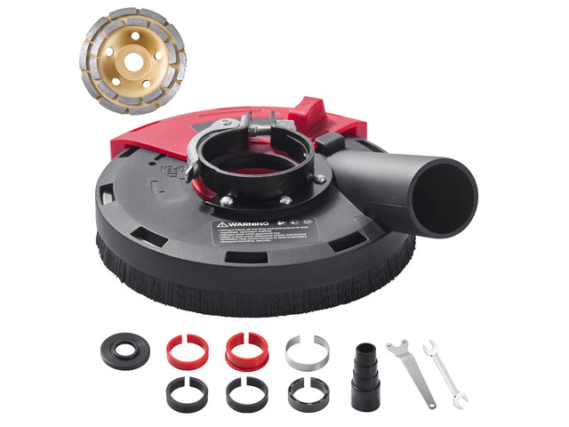 VEVOR Angle Grinder Dust Shroud 4-5 in 6 Clamping Washers & 5 in Grinding Wheel