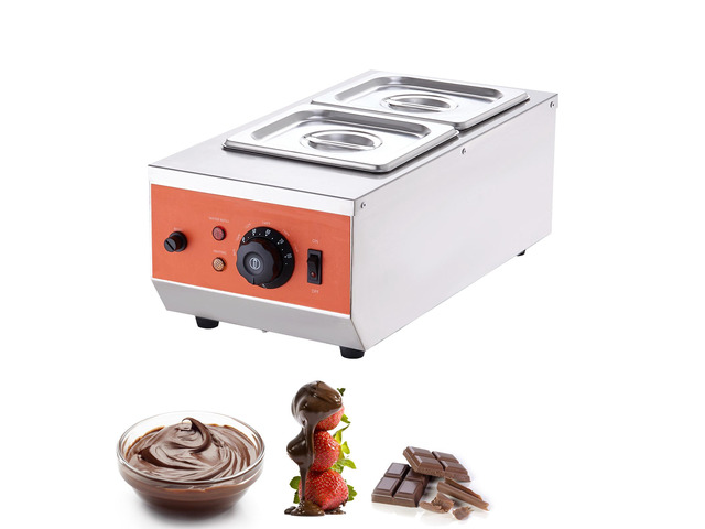 Chocolate Tempering Machine, 9 Lbs 2 Tanks Chocolate Melting Pot with TEMP Control 86~185, 800W Stainless Steel Electric Commercial Food Warmer For...