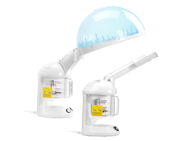 Hair Steamer, 2-in-1 Professional Hair & Facial Steamer with Detachable Bonnet Hood, Nano Ionic & UV Ozone Face Steamer with 360° Rotatable Sprayer...