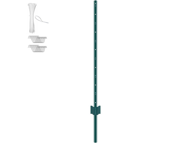 4 Feet Fence Post, 10 Pack U-Channel Heavy Duty Metal Fence Posts, Sturdy Steel Fence Stakes for Garden Yard, Lawn, Farms and Outdoor Wire Fencing,...