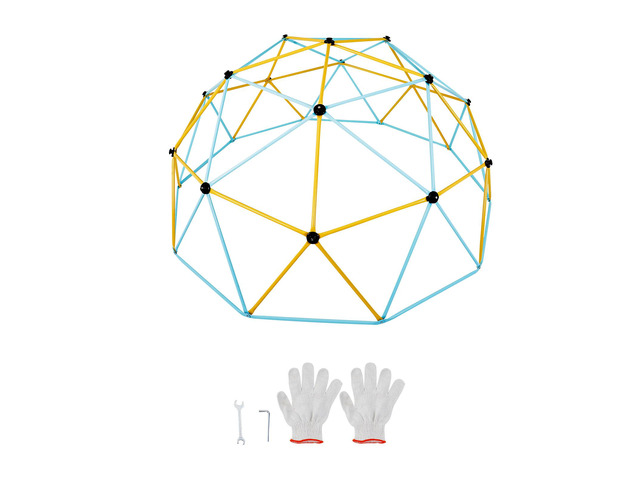 Climbing Dome,Jungle Gym Supports 750LBS and Easy Assembly, 12FT Geometric Dome Climber Play Center for Kids 3 to 10 Years Old, with Climbing Grip,...