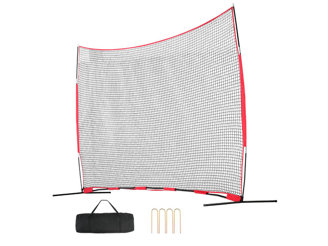 VEVOR Barricade Backstop Net, 16x10 ft Ball Sports Barrier Netting, Portable Practice Equipment with Carry Bag, Protection Screen for Baseball...