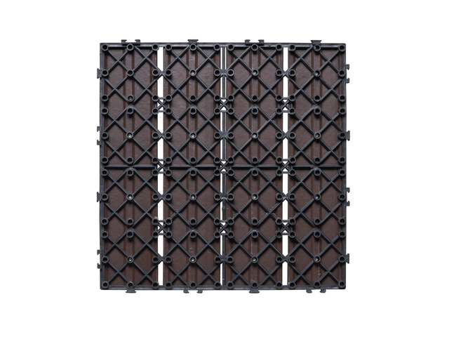 Interlocking Deck Tiles Plastic Wood, 10 Pack,12'x12' 10 sq. ft Waterproof Outdoor Flooring All Weather Use, Patio Floor Decking Covering Tiles for...