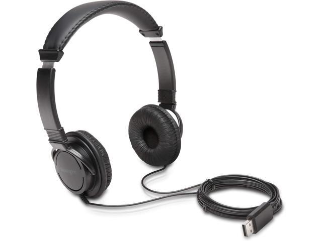 Kensington USB-A Hi-Fi Headphones, On-Ear Headset, 6ft Cord, for Kids, for Adults, for School, Padded Adjustable Headband (K97600WW), Black