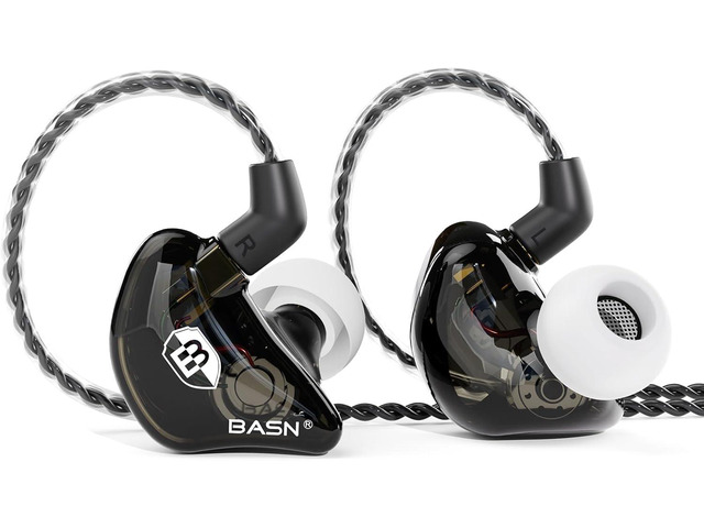 BASN Bsinger BC100 in Ear Monitor Headphones Universal Fit Noise Isolating IEM Earphones for Musicians Singers Studio Audiophiles (Black)