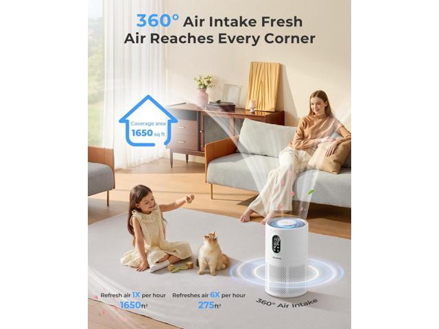 Air Purifiers for Home Large Room up to 1650 ft², WESTHEY H13 True HEPA Air Purifier for Bedroom with Night Light, Air Quality Monitor, Fragrance...