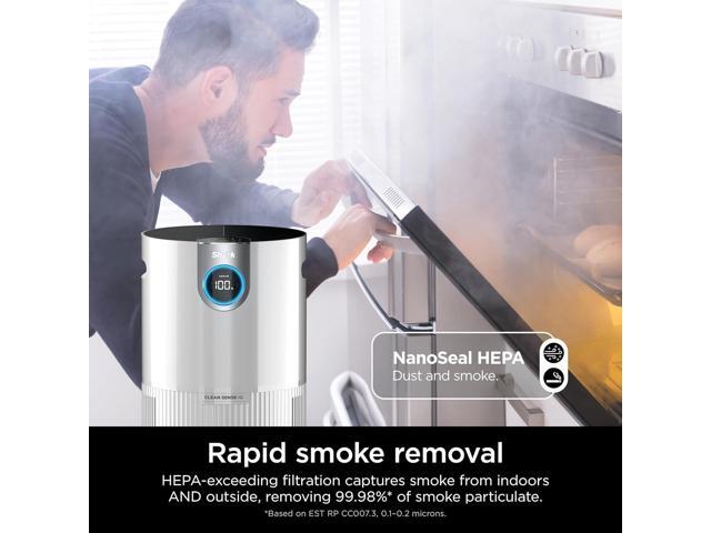 Shark Air Purifier for Home Large Room, Clean Sense Technology, HEPA Air Filter, 1000 Sq Ft, Kitchen, Filters Smoke, Captures 99.98% of Particles,...