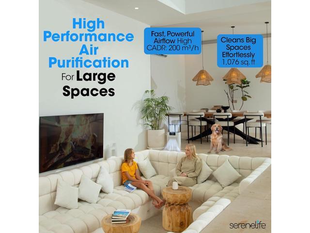 SereneLife HEPA Air Purifier for Home Smart WiFi & App Control, Ultra-Quiet Air Purifier for Bedrooms & Large Rooms, Removes Dust, Pet Hair &...