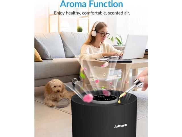 Air Purifiers for Home Bedroom, ADTARK Air Cleaner with H14 True HEPA 3-in-1 Filter, Sleep Mode & Aroma Function, 3 Light Modes, Room Air Purifier...