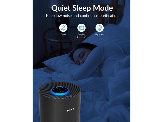 Air Purifiers for Home Bedroom, ADTARK Air Cleaner with H14 True HEPA 3-in-1 Filter, Sleep Mode & Aroma Function, 3 Light Modes, Room Air Purifier...