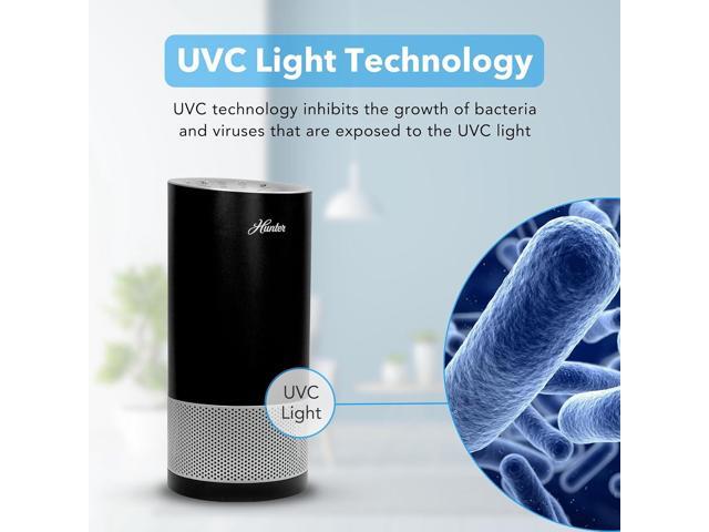 Hunter HP450UV Round Air Purifiers for Home, True HEPA Air Purifier Tower for Pets, Odors, Allergens, Smoke, Dust, VOC's. HEPA Air Purifiers for...