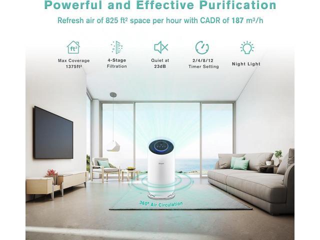 Air Purifiers for Home Large Room Up to 1375 ft², 4-in-1 True HEPA Air Purifier for Pets Hair Dander Pollen Smoke Cooking Pet Smell. CADR 187 m³/h,...