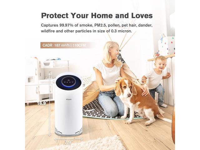 Air Purifiers for Home Large Room Up to 1375 ft², 4-in-1 True HEPA Air Purifier for Pets Hair Dander Pollen Smoke Cooking Pet Smell. CADR 187 m³/h,...