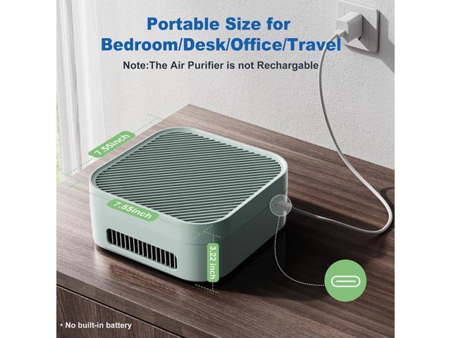 Air Purifiers for Home 600 Sq. Ft, TDBYWAE H13 True HEPA Air Purifier with USB Cable for Pets Dust Dander Pollen Odor Smoke, Small Portable Air...