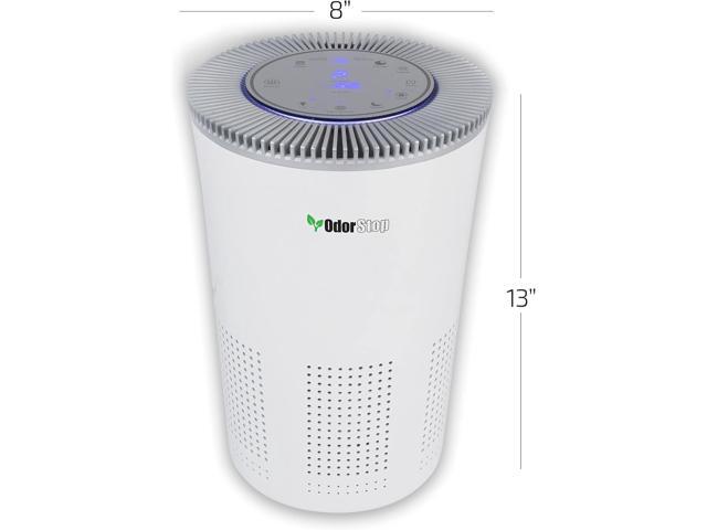OdorStop HEPA Air Purifier with H13 HEPA Filter, UV Light, Active Carbon, Multi-Speed, Sleep Mode and Timer (OSAP5, Bright White)