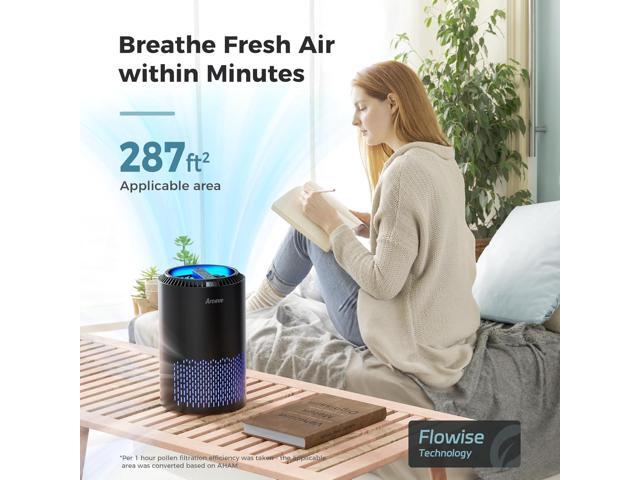 AROEVE Air Purifiers for Bedroom Home, Air Purifier For Smoke Pollen Dander Hair Smell Air Cleaner with Sleep Mode Speed Control For Bedroom...