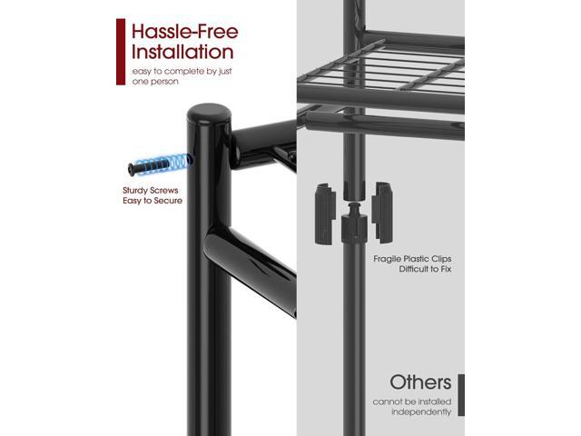 Clothes Rack - 33.0' x 12.2' x 79.5' Clothing Rack with Shelves & Wheels, Multi-Functional Wardrobe Closet with Hooks, Sturdy Metal Garment Rack...