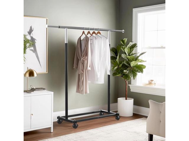 Simple Houseware Standard Rod Garment Rack, Black