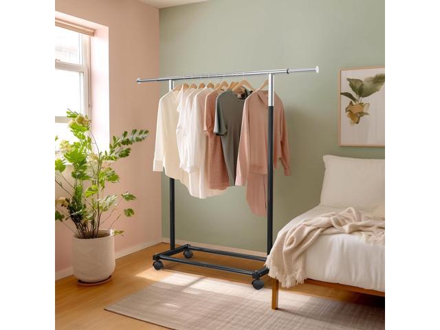 Simple Houseware Standard Rod Garment Rack, Black