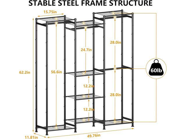 HOMIDEC Wardrobe Closet, 4 Hanging Spaces Portable Clothes Rack,Free Standing Closet Organizer and Storage System with Hanging Rods,Clothing Rack...
