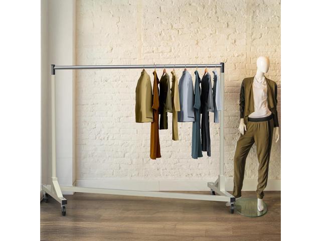 Simple Houseware Industrial Grade Z-Base Garment Rack, 500lb Load with 62 Inches Extra Long Bar, Gray