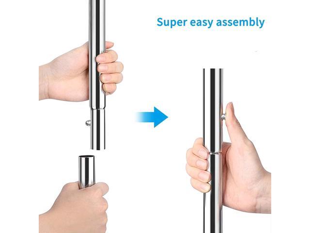 Simple Trending Double Rod Clothing Garment Rack, Rolling Clothes Organizer on Wheels for Hanging Clothes, Chrome