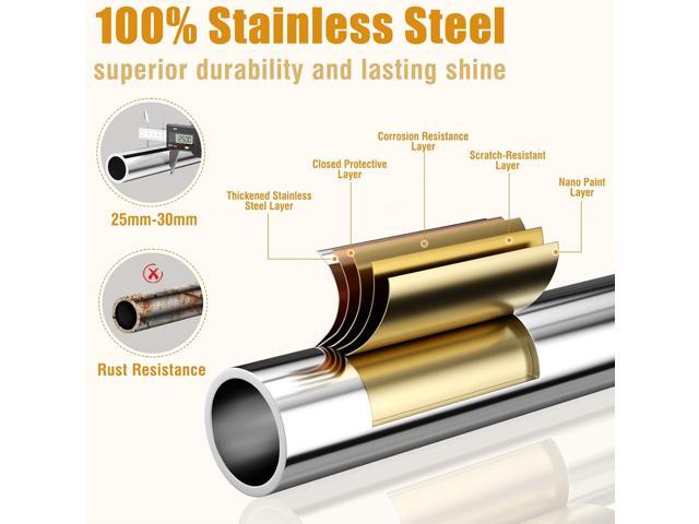 100% Stainless Steel Heavy Duty Clothes Rack Load 960LBS, Three Rods Clothing Racks for Hanging Clothes ExtendableRolling Garment Rack With Sturdy...