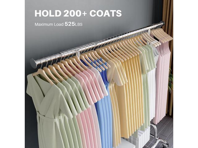 HOKEEPER Clothing Garment Rack Capacity 525LBS Clothing Racks on Wheels Rolling Clothes Rack for Hanging Clothes Heavy Duty Collapsible Commercial