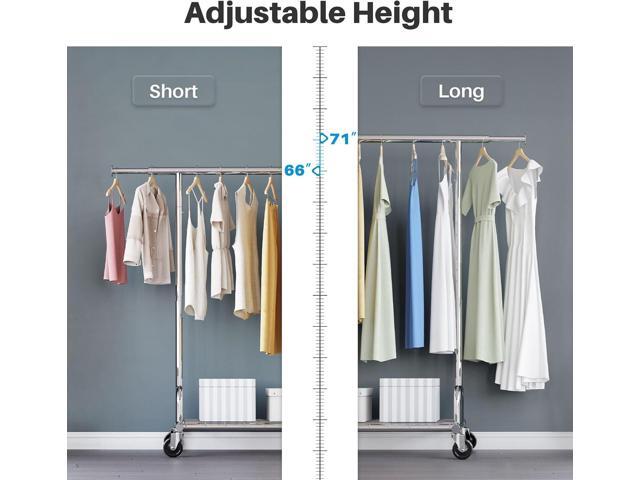 HOKEEPER Clothing Garment Rack Capacity 525LBS Clothing Racks on Wheels Rolling Clothes Rack for Hanging Clothes Heavy Duty Collapsible Commercial