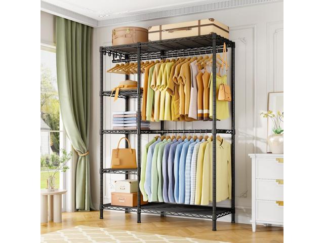 Ulif F2 Clothes Rack, 5 Tiers Heavy Duty Garment Rack for Bedroom, Freestanding Adjustable Closet Storage Organizer, 46.1' W x 15.4' D x 78.3' H,...