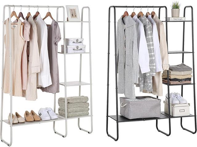 SunnyPoint Freestanding Clothes Metal Garment and Accessories, Organizer Closet Rack (OFF-WHITE)